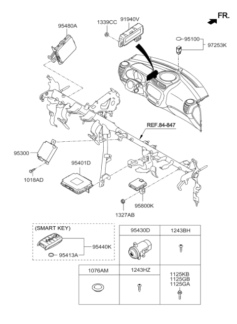 2014 Kia Soul Module Assembly-Smart Key Diagram for 95480B2400
