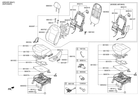 2014 Kia Soul Front Seat Cushion Driver Covering Diagram for 88160B2310KE7