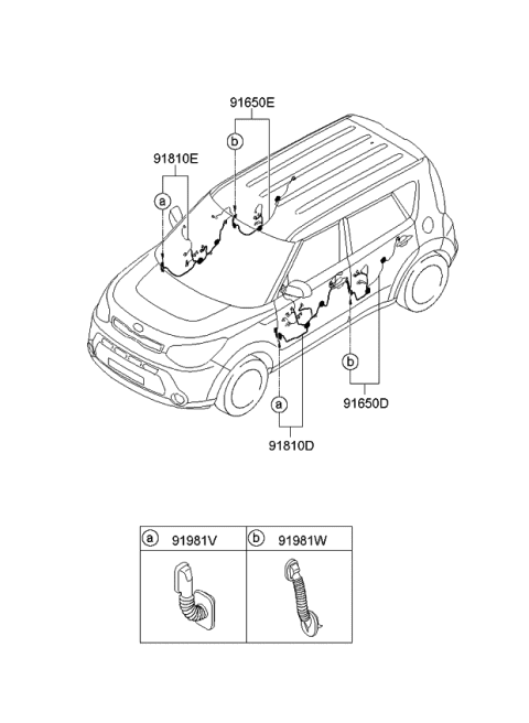 2014 Kia Soul Wiring Assembly-Front Door(Pa Diagram for 91610B2022
