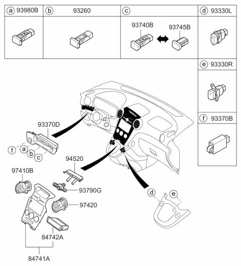 2007 Kia Rondo Switch Assembly-Electronic Control Suspension Diagram for 937501D200WK