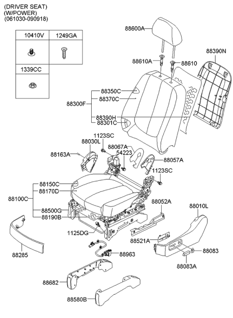 2011 Kia Rondo Cushion Assembly-Front Seat Diagram for 881011D501458