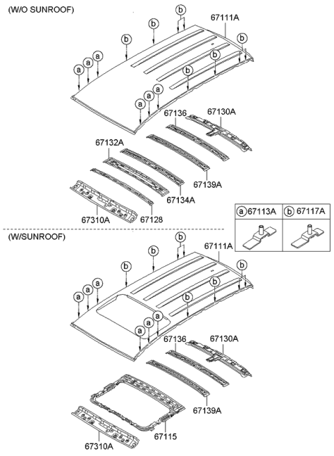2006 Kia Rondo Rail-Roof Center NO5 Diagram for 671391D000