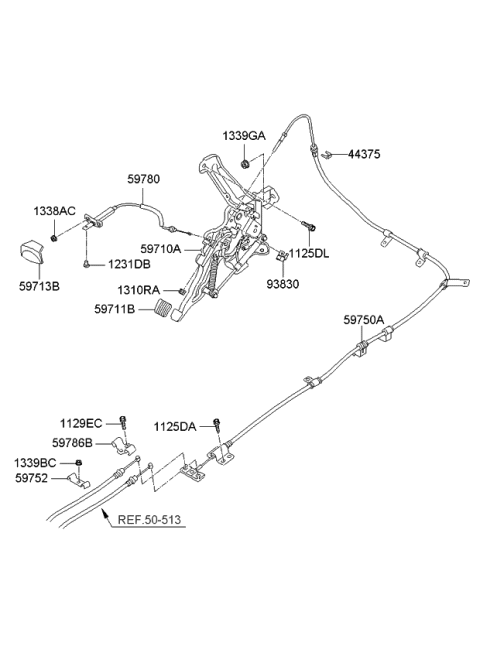 2009 Kia Rondo Pad-Pedal Diagram for 597111D100