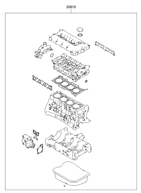 2007 Kia Rondo Engine Gasket Kit Diagram 2