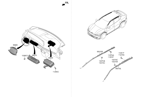 2023 Kia EV6 MODULE ASSY-KNEE AIR Diagram for 80200L8000