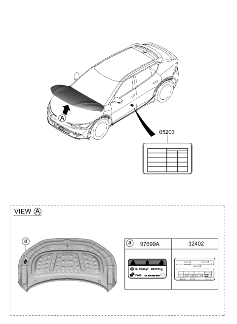 2022 Kia EV6 LABEL-EMISSION Diagram for 324101XAC1