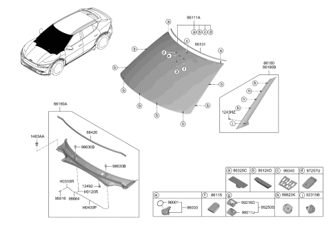2024 Kia EV6 MOULDING-WINDSHIELD Diagram for 86121CV000