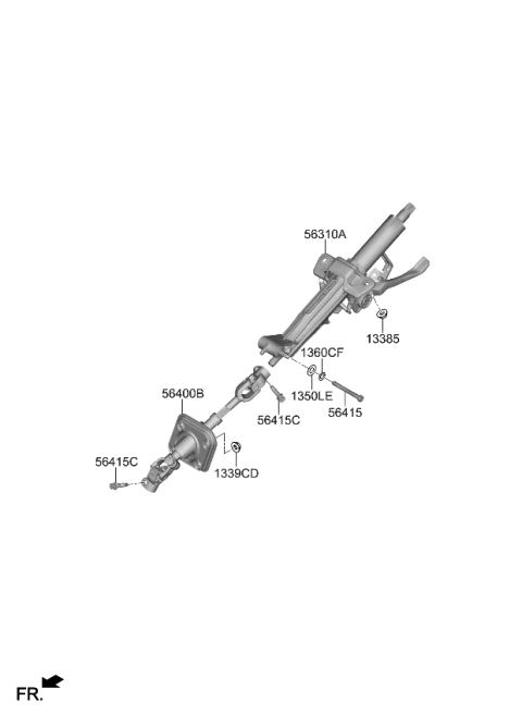 2022 Kia EV6 JOINT ASSY-STRG Diagram for 56400CV000