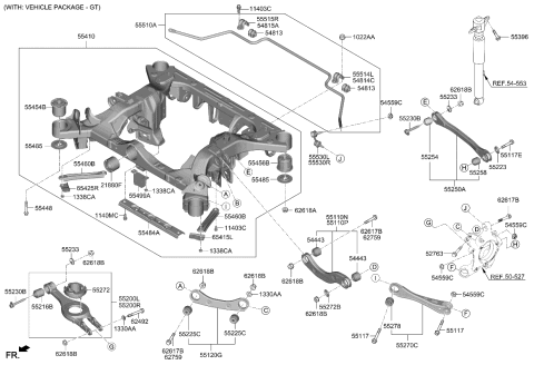 2024 Kia EV6 ARM ASSY-RR TRAILING Diagram for 55270GI000
