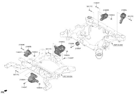 2024 Kia EV6 BRKT ASSY-MOTOR MTG Diagram for 218C0GI000