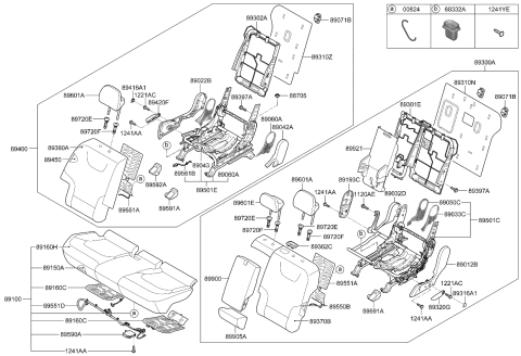 2024 Kia EV6 COVERING ASSY-RR SEA Diagram for 89160CV030CWL