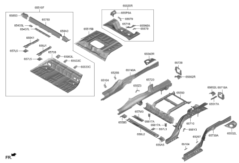 2022 Kia EV6 PANEL ASSY-REAR FLOO Diagram for 65513CV000