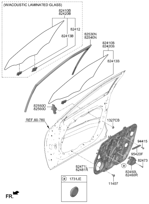 2023 Kia EV6 MOTOR ASSY-FRONT POW Diagram for 82460CV010