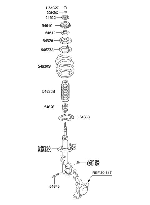 2013 Kia Soul Front Shock Absorber Assembly, Right Diagram for 546602K830