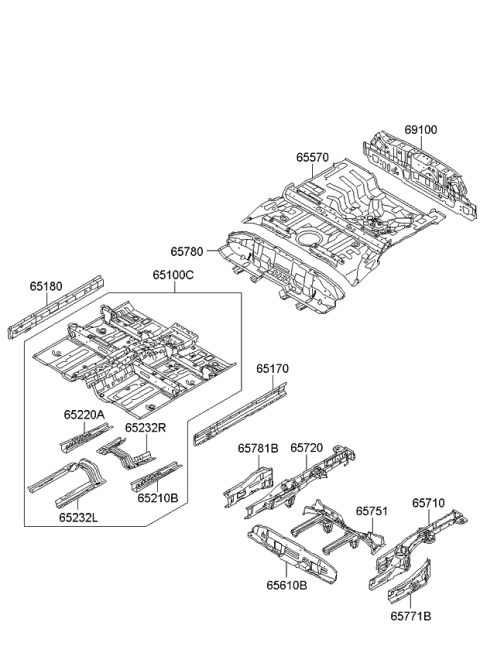 2013 Kia Soul Panel Assembly-Side SILL Diagram for 651802K000