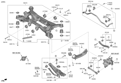 2022 Kia Telluride Arm Assembly-Rr Assist Diagram for 55250S8000