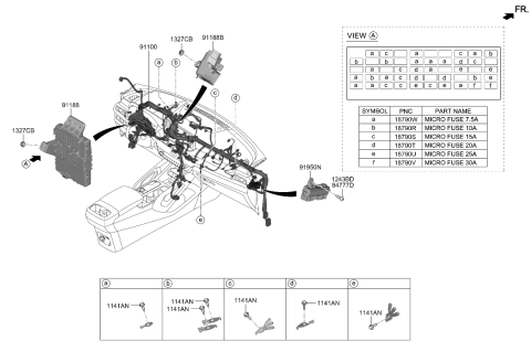 2020 Kia Telluride JUNCTION BOX ASSY-I Diagram for 91950S9711