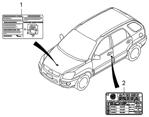 2006 Kia Sportage Label-Emission Control Diagram for 3245123021