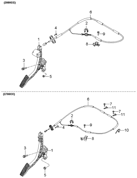 2006 Kia Sportage Pedal Assembly-Accelerator Diagram for 327001F200