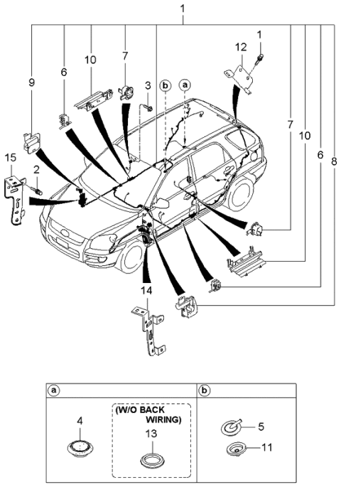 2005 Kia Sportage Wiring Assembly-Floor Diagram for 915031F320