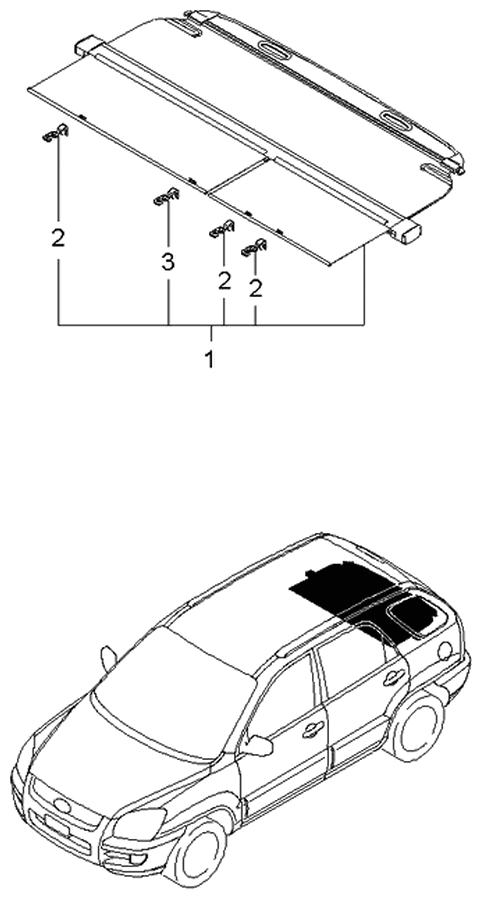 2005 Kia Sportage Hook-Covering Shelf Diagram for 859121F100EZ