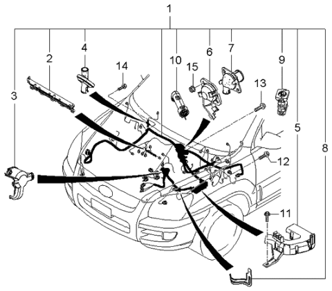 2005 Kia Sportage Wiring Assembly-Control Diagram for 914041F150