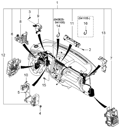 2005 Kia Sportage Wiring Assembly-Main Diagram for 911051F291
