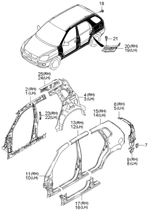 2005 Kia Sportage Reinforcement Assembly-" Diagram for 717551F000