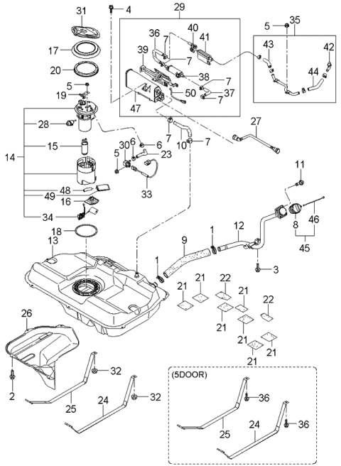 2003 Kia Spectra Fuel Pump Sender Assembly Diagram for 944602F500