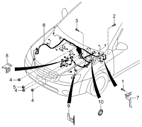 2006 Kia Spectra Wiring Assembly-Control Diagram for 914302F603