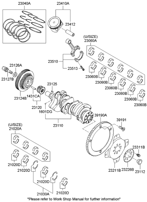 2010 Kia Optima Crankshaft & Piston Diagram 2