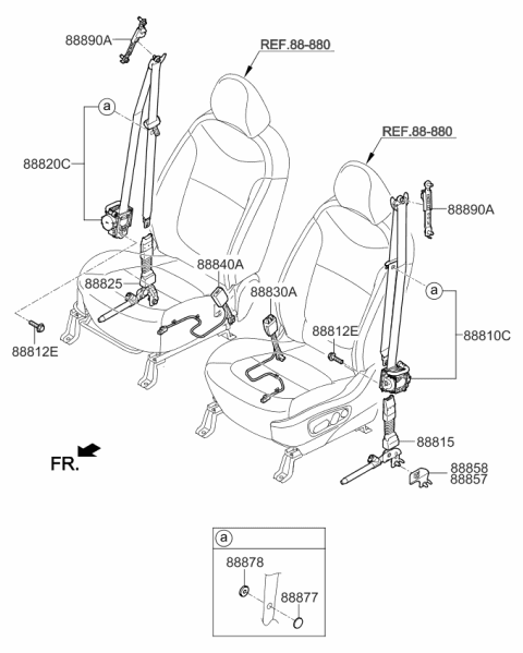 2019 Kia Soul EV Belt-Front Seat Diagram