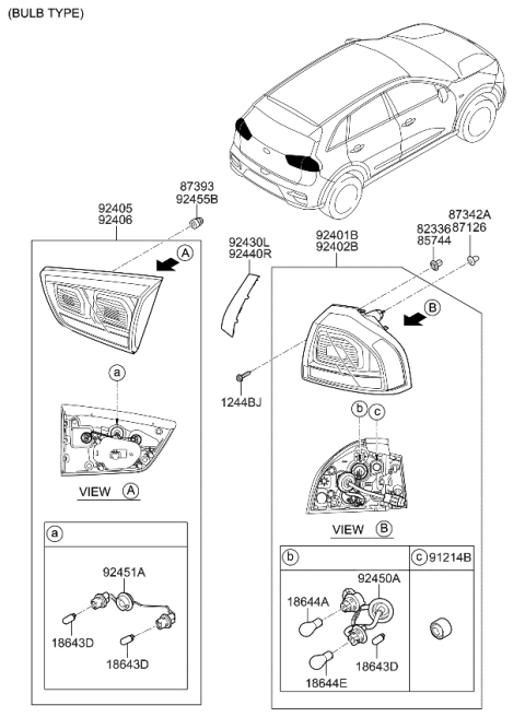 2020 Kia Niro EV Rear Combination Lamp - Diagram 1