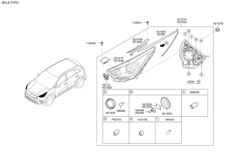 2019 Kia Niro EV Mounting Bracket Inside Diagram for 92131G5000