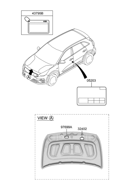 2022 Kia Niro EV Label-Refrigerant Diagram for 97699Q4000