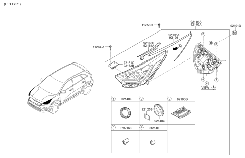 2020 Kia Niro EV Head Lamp - Diagram 2