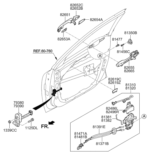 2021 Kia Niro EV Cable Assembly-Front Door Inside Diagram for 81371G5000