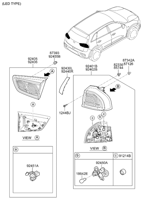 2020 Kia Niro EV Rear Combination Lamp - Diagram 2