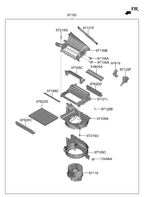 2020 Kia Niro EV Heater System-Heater & Blower - Diagram 2
