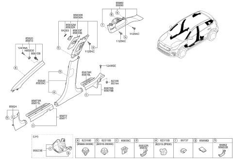 2020 Kia Niro EV Trim Assembly-Rr Dr SCUF Diagram for 85885Q4000WK