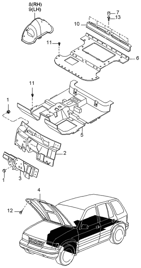 1998 Kia Sportage Mat & Pad-Floor Diagram 2