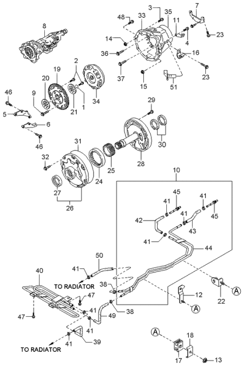 1999 Kia Sportage Torque Converter, Oil Pump & Pipings Diagram 1