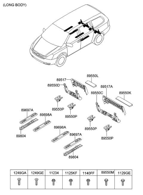2007 Kia Sedona Cover-Rear Seat Strike Diagram for 895604D021DP