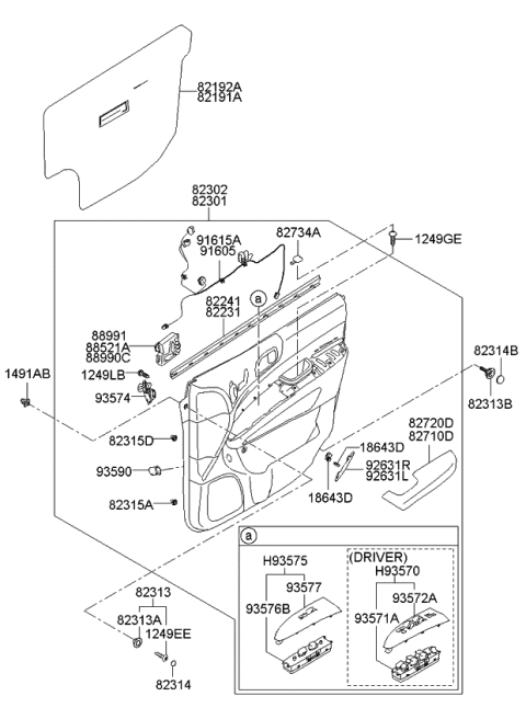 2013 Kia Sedona Wiring HARN-Assembly Door Diagram for 916154D022