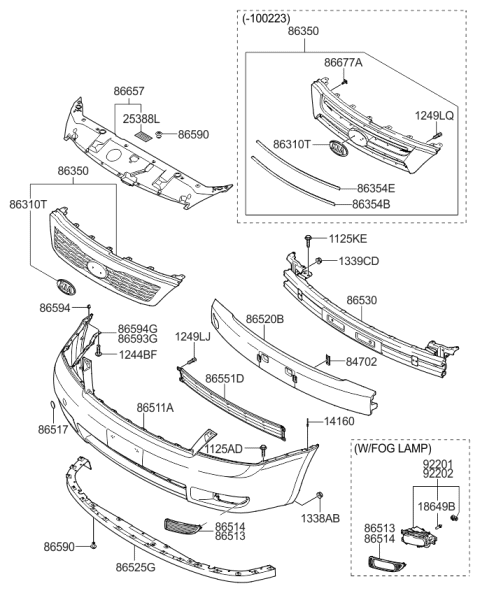 2012 Kia Sedona Bracket Assembly-Front Bumper Upper Diagram for 865264D550