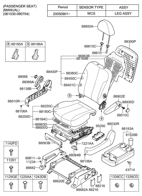 2013 Kia Sedona Cushion Assembly-Front Seat Diagram for 882004D322ADJ