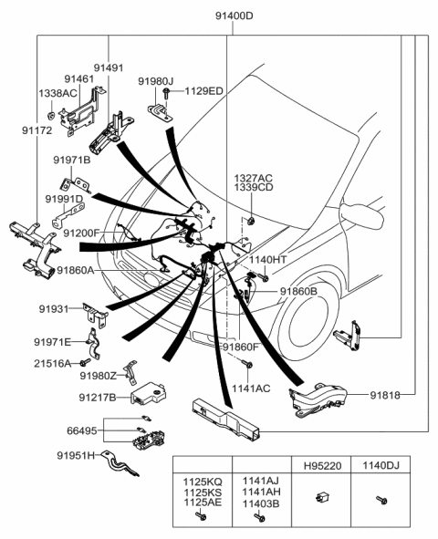 2014 Kia Sedona Wiring Assembly-Control Diagram for 914054D096