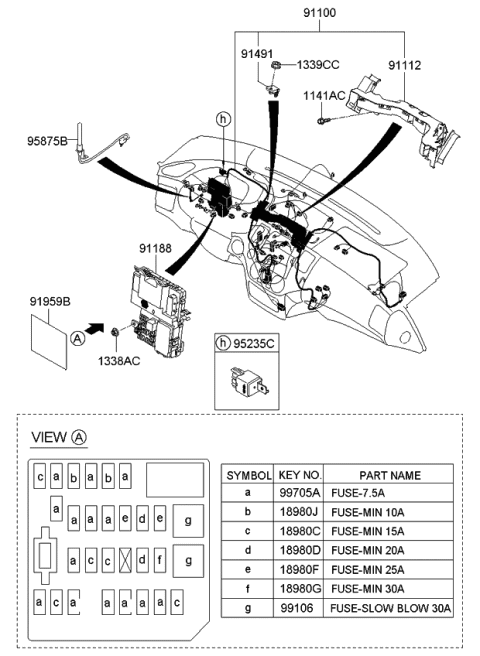 2014 Kia Sedona Wiring Assembly-Main Diagram for 911594D812