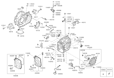 2012 Kia Sedona Bracket-Roll Support Diagram for 452173B210