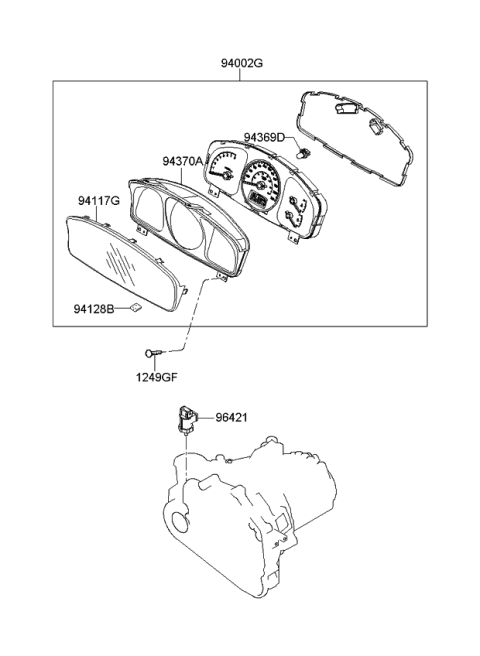 2006 Kia Sportage Cluster Assembly-Instrument Diagram for 940011F053